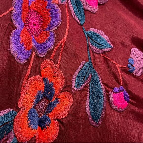 Free People Trousers Mimi Embroidered Floral Wide Leg US 6 NEW - Picture 12 of 16